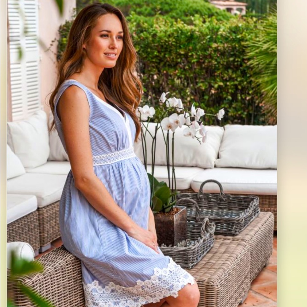 Seraphine Pinstripe Maternity Dress